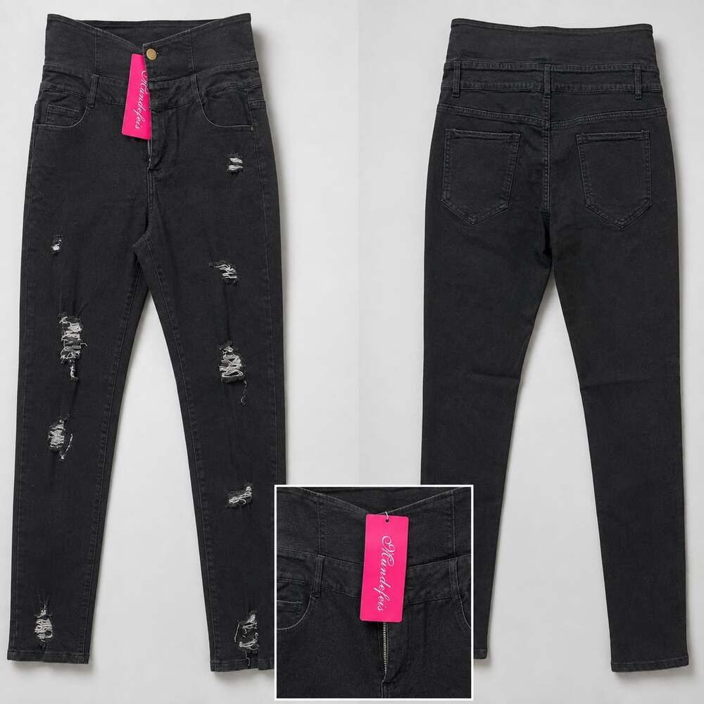 Freehand Women's Mid Rise Stretchable Skinny Fit Jeans Black
